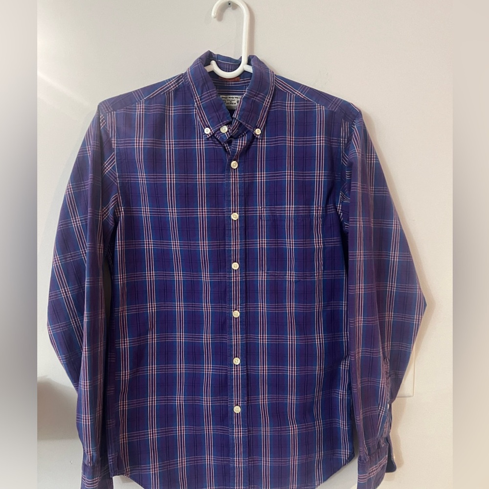 J. Crew Mens XS Plaid 100% Cotton Button Down